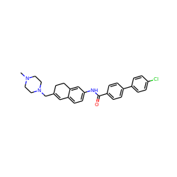 CN1CCN(CC2=Cc3ccc(NC(=O)c4ccc(-c5ccc(Cl)cc5)cc4)cc3CC2)CC1 ZINC000072114582