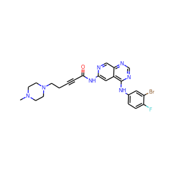 CN1CCN(CCC#CC(=O)Nc2cc3c(Nc4ccc(F)c(Br)c4)ncnc3cn2)CC1 ZINC000022935337