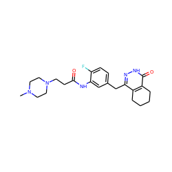 CN1CCN(CCC(=O)Nc2cc(Cc3n[nH]c(=O)c4c3CCCC4)ccc2F)CC1 ZINC000139592702