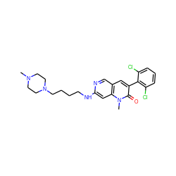 CN1CCN(CCCCNc2cc3c(cn2)cc(-c2c(Cl)cccc2Cl)c(=O)n3C)CC1 ZINC000021289525