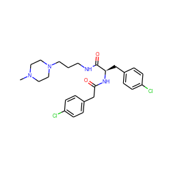 CN1CCN(CCCNC(=O)[C@@H](Cc2ccc(Cl)cc2)NC(=O)Cc2ccc(Cl)cc2)CC1 ZINC000072176150