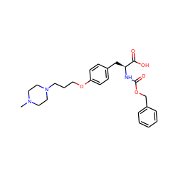 CN1CCN(CCCOc2ccc(C[C@H](NC(=O)OCc3ccccc3)C(=O)O)cc2)CC1 ZINC000022444162