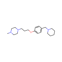 CN1CCN(CCCOc2ccc(CN3CCCCC3)cc2)CC1 ZINC000022930302