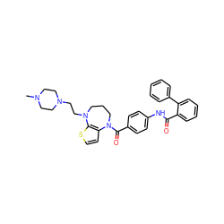 CN1CCN(CCN2CCCN(C(=O)c3ccc(NC(=O)c4ccccc4-c4ccccc4)cc3)c3ccsc32)CC1 ZINC000022449354