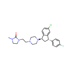 CN1CCN(CCN2CCN([C@@H]3C[C@@H](c4ccc(F)cc4)c4cc(Cl)ccc43)CC2)C1=O ZINC000022940756