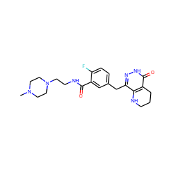 CN1CCN(CCNC(=O)c2cc(Cc3n[nH]c(=O)c4c3NCCC4)ccc2F)CC1 ZINC000084689191