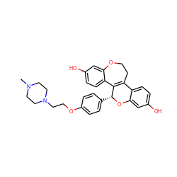 CN1CCN(CCOc2ccc([C@H]3Oc4cc(O)ccc4C4=C3c3ccc(O)cc3OCC4)cc2)CC1 ZINC000049110686