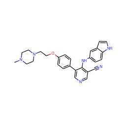 CN1CCN(CCOc2ccc(-c3cncc(C#N)c3Nc3ccc4[nH]ccc4c3)cc2)CC1 ZINC000040956965