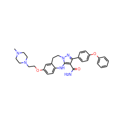 CN1CCN(CCOc2ccc3c(c2)CCn2nc(-c4ccc(Oc5ccccc5)cc4)c(C(N)=O)c2N3)CC1 ZINC000049767169