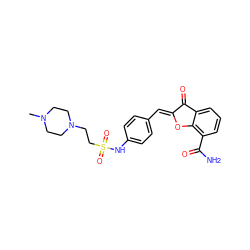 CN1CCN(CCS(=O)(=O)Nc2ccc(/C=C3\Oc4c(C(N)=O)cccc4C3=O)cc2)CC1 ZINC000169348820