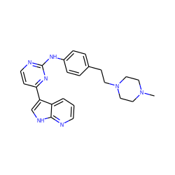 CN1CCN(CCc2ccc(Nc3nccc(-c4c[nH]c5ncccc45)n3)cc2)CC1 ZINC000072175453