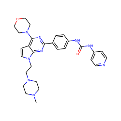 CN1CCN(CCn2ccc3c(N4CCOCC4)nc(-c4ccc(NC(=O)Nc5ccncc5)cc4)nc32)CC1 ZINC000049780963