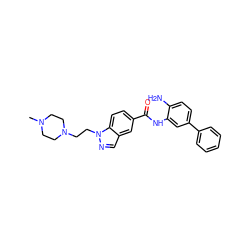 CN1CCN(CCn2ncc3cc(C(=O)Nc4cc(-c5ccccc5)ccc4N)ccc32)CC1 ZINC000148220946