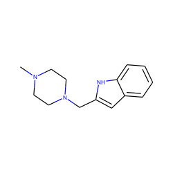 CN1CCN(Cc2cc3ccccc3[nH]2)CC1 ZINC000022580419