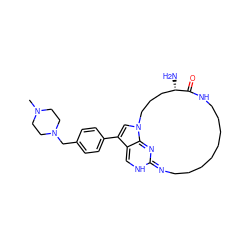 CN1CCN(Cc2ccc(-c3cn4c5c3=CNC(=NCCCCCCCCNC(=O)[C@@H](N)CCC4)N=5)cc2)CC1 ZINC001772569841