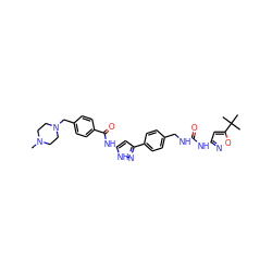 CN1CCN(Cc2ccc(C(=O)Nc3cc(-c4ccc(CNC(=O)Nc5cc(C(C)(C)C)on5)cc4)n[nH]3)cc2)CC1 ZINC000096270649