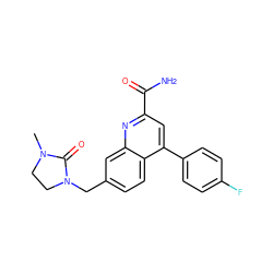 CN1CCN(Cc2ccc3c(-c4ccc(F)cc4)cc(C(N)=O)nc3c2)C1=O ZINC000205633288