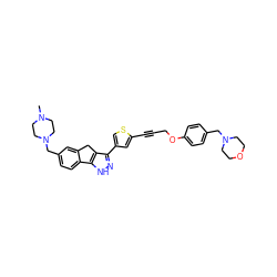 CN1CCN(Cc2ccc3c(c2)Cc2c(-c4csc(C#CCOc5ccc(CN6CCOCC6)cc5)c4)n[nH]c2-3)CC1 ZINC000028641039