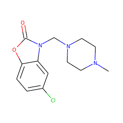 CN1CCN(Cn2c(=O)oc3ccc(Cl)cc32)CC1 ZINC000026730133