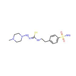 CN1CCN(N/N=C(\S)NCCc2ccc(S(N)(=O)=O)cc2)CC1 ZINC000028119755