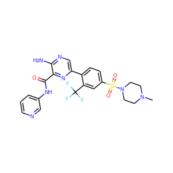 CN1CCN(S(=O)(=O)c2ccc(-c3cnc(N)c(C(=O)Nc4cccnc4)n3)c(C(F)(F)F)c2)CC1 ZINC000038475906