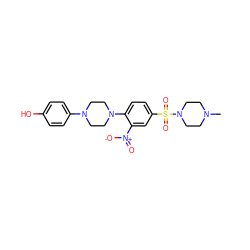 CN1CCN(S(=O)(=O)c2ccc(N3CCN(c4ccc(O)cc4)CC3)c([N+](=O)[O-])c2)CC1 ZINC000036312744