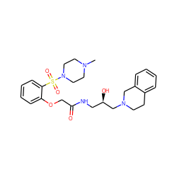 CN1CCN(S(=O)(=O)c2ccccc2OCC(=O)NC[C@@H](O)CN2CCc3ccccc3C2)CC1 ZINC001772619173