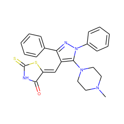 CN1CCN(c2c(/C=C3\SC(=S)NC3=O)c(-c3ccccc3)nn2-c2ccccc2)CC1 ZINC000028822839