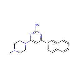 CN1CCN(c2cc(-c3ccc4ccccc4c3)nc(N)n2)CC1 ZINC000040429318