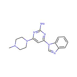 CN1CCN(c2cc(-n3cnc4ccccc43)nc(N)n2)CC1 ZINC000040953646