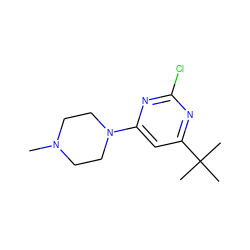 CN1CCN(c2cc(C(C)(C)C)nc(Cl)n2)CC1 ZINC000040954959