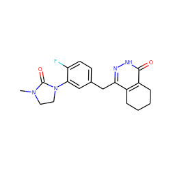 CN1CCN(c2cc(Cc3n[nH]c(=O)c4c3CCCC4)ccc2F)C1=O ZINC000139739044