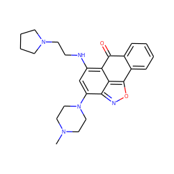 CN1CCN(c2cc(NCCN3CCCC3)c3c4c(onc24)-c2ccccc2C3=O)CC1 ZINC000009641242