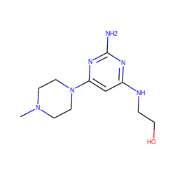 CN1CCN(c2cc(NCCO)nc(N)n2)CC1 ZINC000071341983