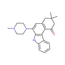 CN1CCN(c2cc3c(c4c2[nH]c2ccccc24)C(=O)CC(C)(C)C3)CC1 ZINC000001506765