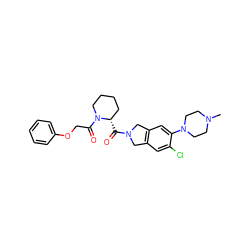 CN1CCN(c2cc3c(cc2Cl)CN(C(=O)[C@H]2CCCCN2C(=O)COc2ccccc2)C3)CC1 ZINC000299855058