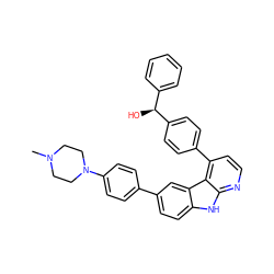 CN1CCN(c2ccc(-c3ccc4[nH]c5nccc(-c6ccc([C@@H](O)c7ccccc7)cc6)c5c4c3)cc2)CC1 ZINC000147291706