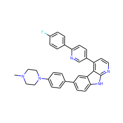 CN1CCN(c2ccc(-c3ccc4[nH]c5nccc(-c6ccc(-c7ccc(F)cc7)nc6)c5c4c3)cc2)CC1 ZINC000225084126