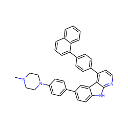 CN1CCN(c2ccc(-c3ccc4[nH]c5nccc(-c6ccc(-c7cccc8ccccc78)cc6)c5c4c3)cc2)CC1 ZINC000147255076