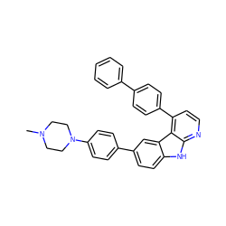 CN1CCN(c2ccc(-c3ccc4[nH]c5nccc(-c6ccc(-c7ccccc7)cc6)c5c4c3)cc2)CC1 ZINC000147279967