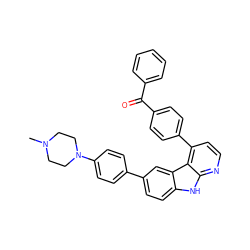 CN1CCN(c2ccc(-c3ccc4[nH]c5nccc(-c6ccc(C(=O)c7ccccc7)cc6)c5c4c3)cc2)CC1 ZINC000147246511