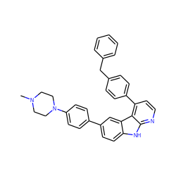 CN1CCN(c2ccc(-c3ccc4[nH]c5nccc(-c6ccc(Cc7ccccc7)cc6)c5c4c3)cc2)CC1 ZINC000147246738