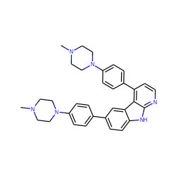 CN1CCN(c2ccc(-c3ccc4[nH]c5nccc(-c6ccc(N7CCN(C)CC7)cc6)c5c4c3)cc2)CC1 ZINC000147247939