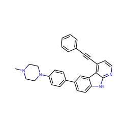 CN1CCN(c2ccc(-c3ccc4[nH]c5nccc(C#Cc6ccccc6)c5c4c3)cc2)CC1 ZINC000147247703