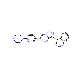 CN1CCN(c2ccc(-c3cnc4c(-c5ccnc6ccccc56)cnn4c3)cc2)CC1 ZINC000096270777