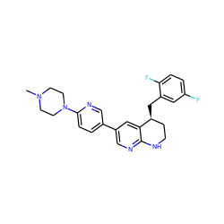 CN1CCN(c2ccc(-c3cnc4c(c3)[C@@H](Cc3cc(F)ccc3F)CCN4)cn2)CC1 ZINC000049808509