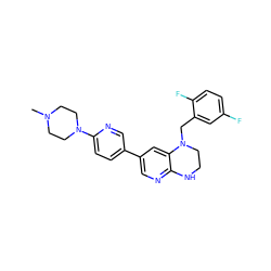 CN1CCN(c2ccc(-c3cnc4c(c3)N(Cc3cc(F)ccc3F)CCN4)cn2)CC1 ZINC000049807881