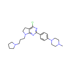 CN1CCN(c2ccc(-c3nc(Cl)c4c(n3)N(CCCN3CCCC3)CC4)cc2)CC1 ZINC000299823707