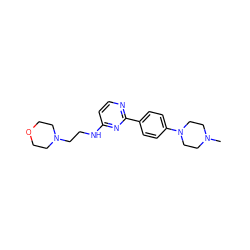 CN1CCN(c2ccc(-c3nccc(NCCN4CCOCC4)n3)cc2)CC1 ZINC000299820066