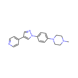 CN1CCN(c2ccc(-n3cc(-c4ccncc4)cn3)cc2)CC1 ZINC000653887143